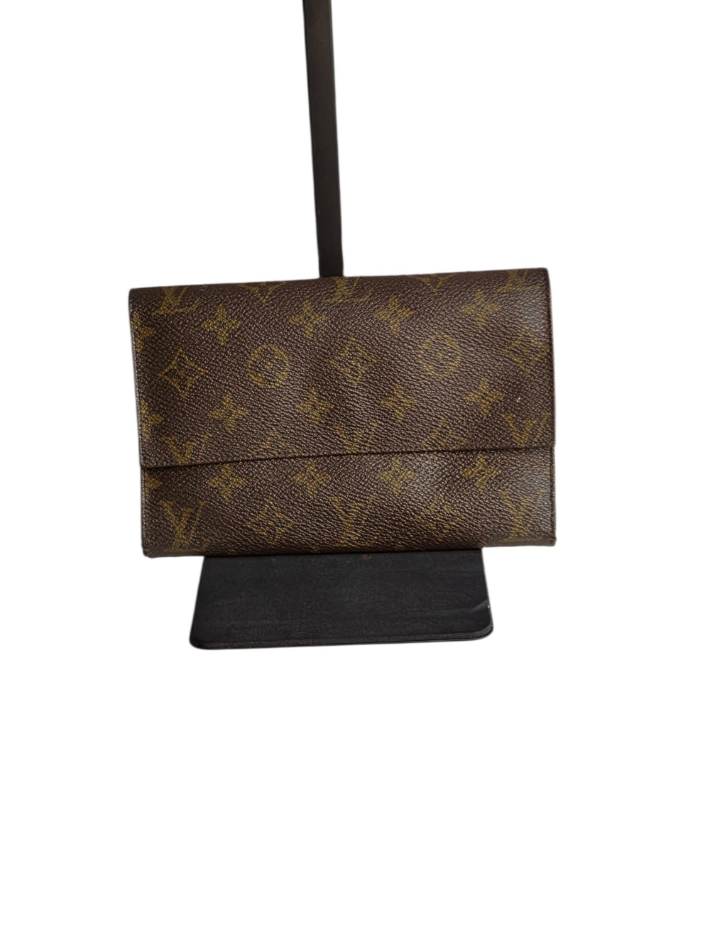 Louis Vuitton Vintage 80s Large Monogram Leather Wallet With Malletier Zipper